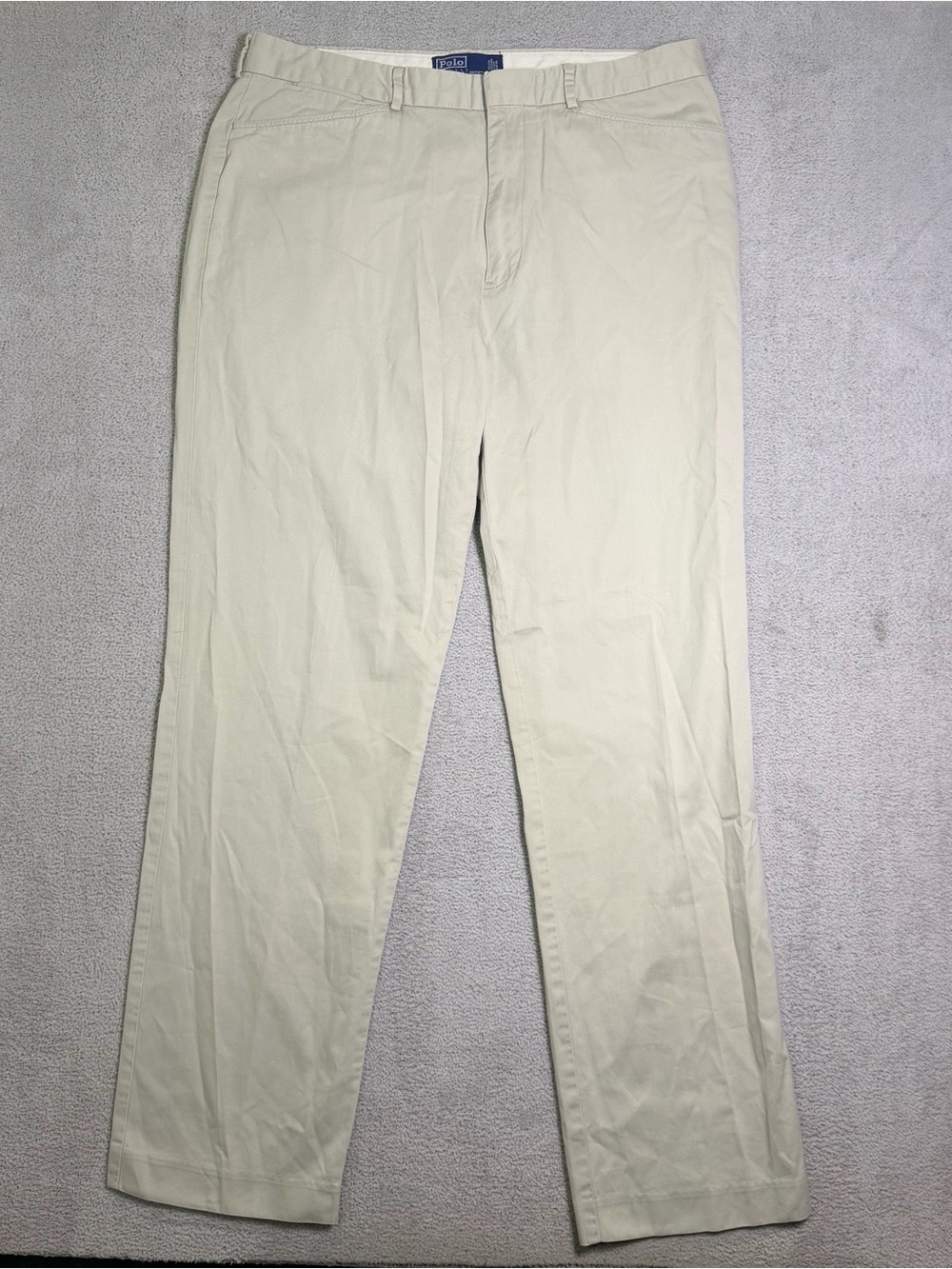 Vintage Polo Ralph Lauren Chino Pants Men 36x34 (Fits 36x32) Khaki Cotton Preppy